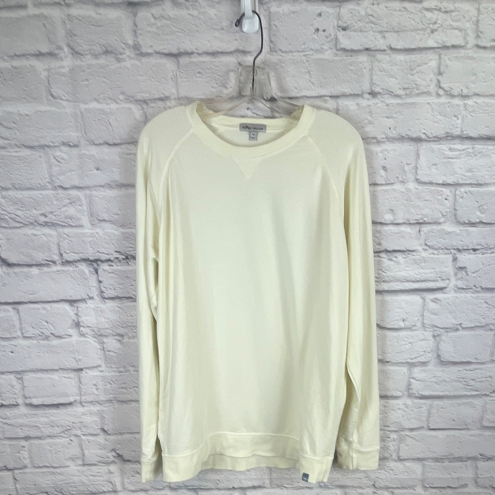 Peter Millar Off White Seaside Lava Wash Lightweight Crewneck Sweatshirt M Soft
